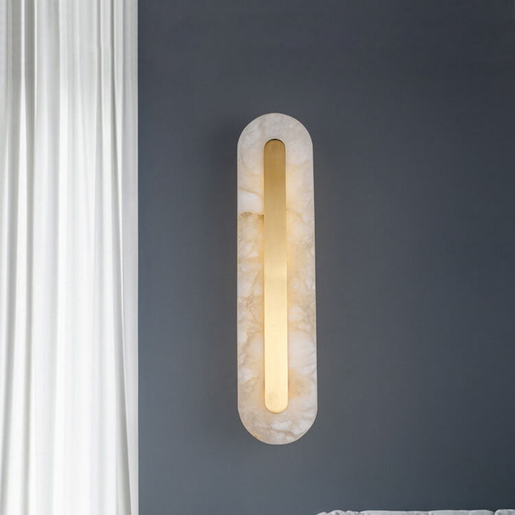 Brass Marble Oval Square Wall Lamp