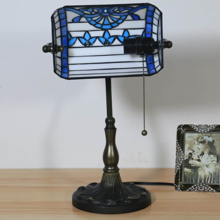 Baroque Stained Glass Bank Table Lamp