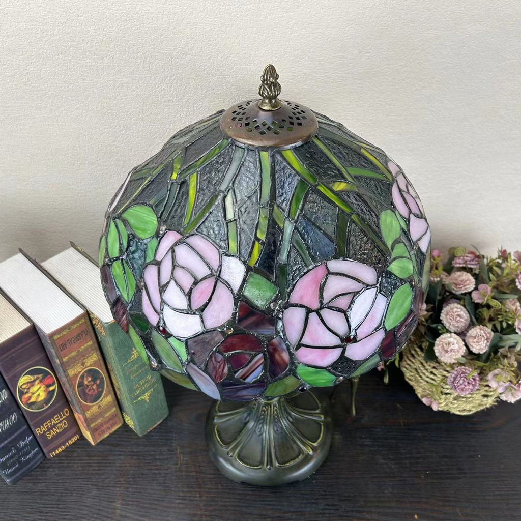 Metal Glass Dome Grape Table Lamp