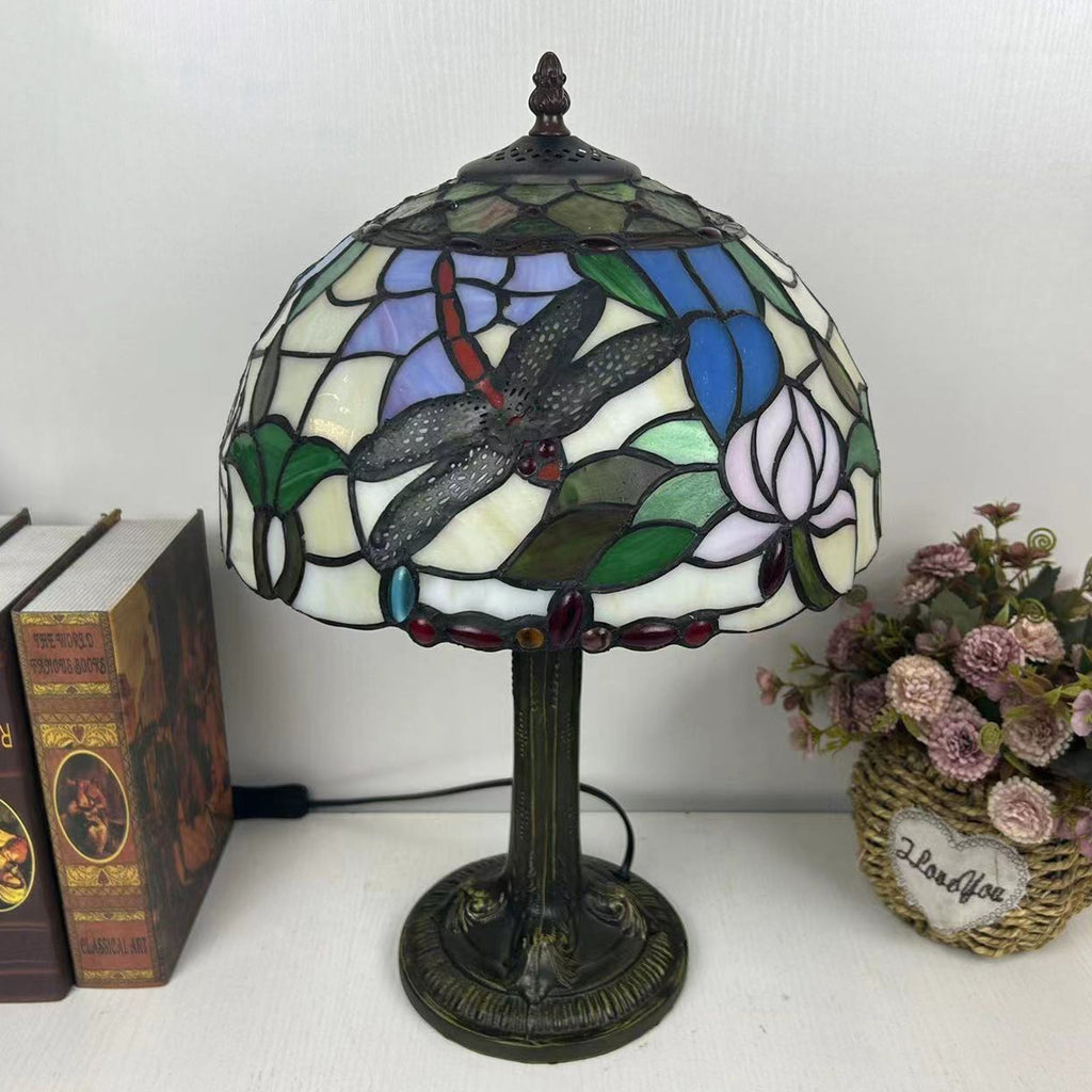 Dome Flower Iron Glass Table Lamp