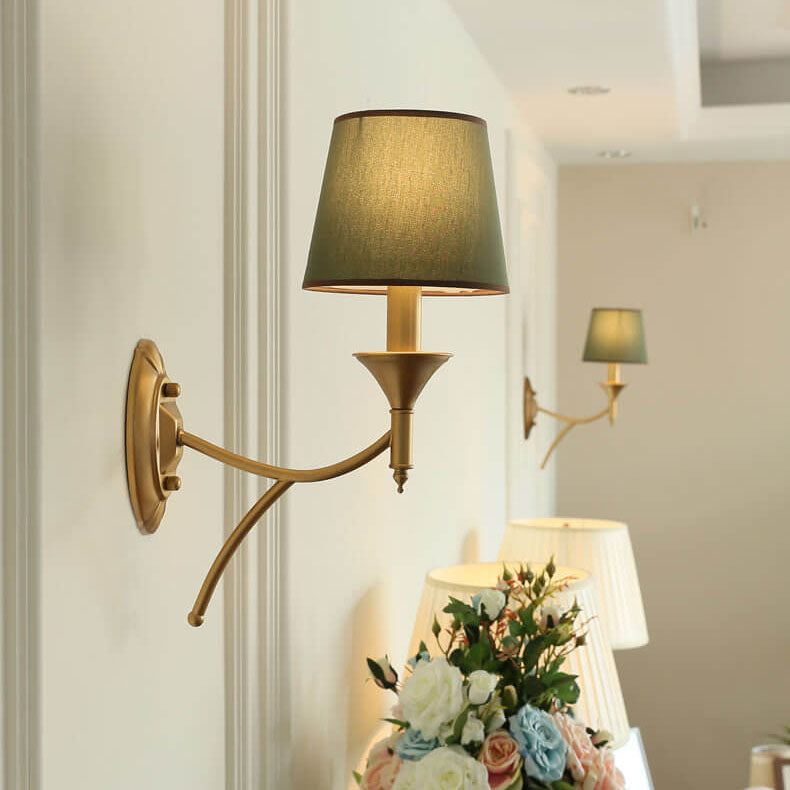 Iron Fabric Mushroom Wall Lamp