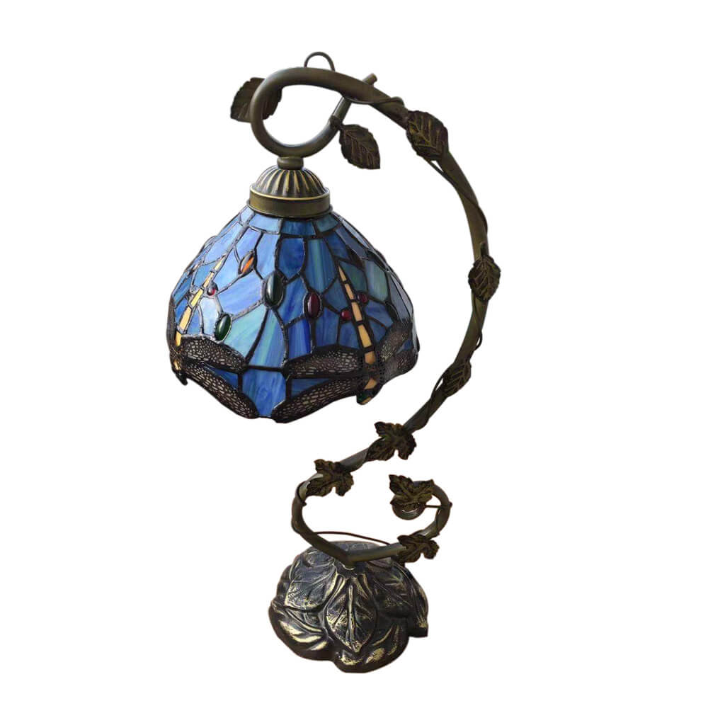 Dragonfly Stained Glass Vine Table Lamp