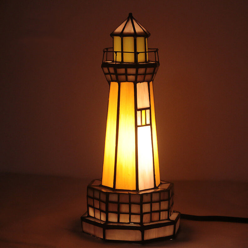 Tower Stained Glass Table Lamp