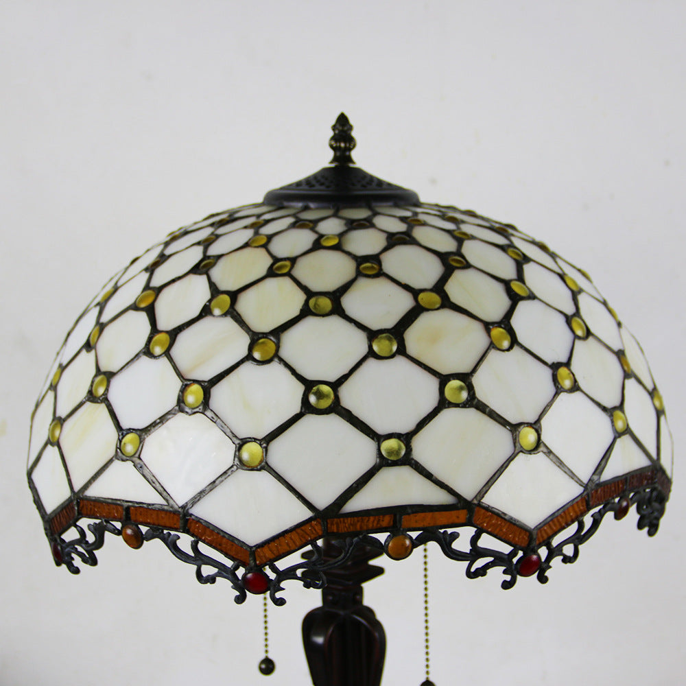Mediterranean Stained Glass Cone 2-Light Table Lamp