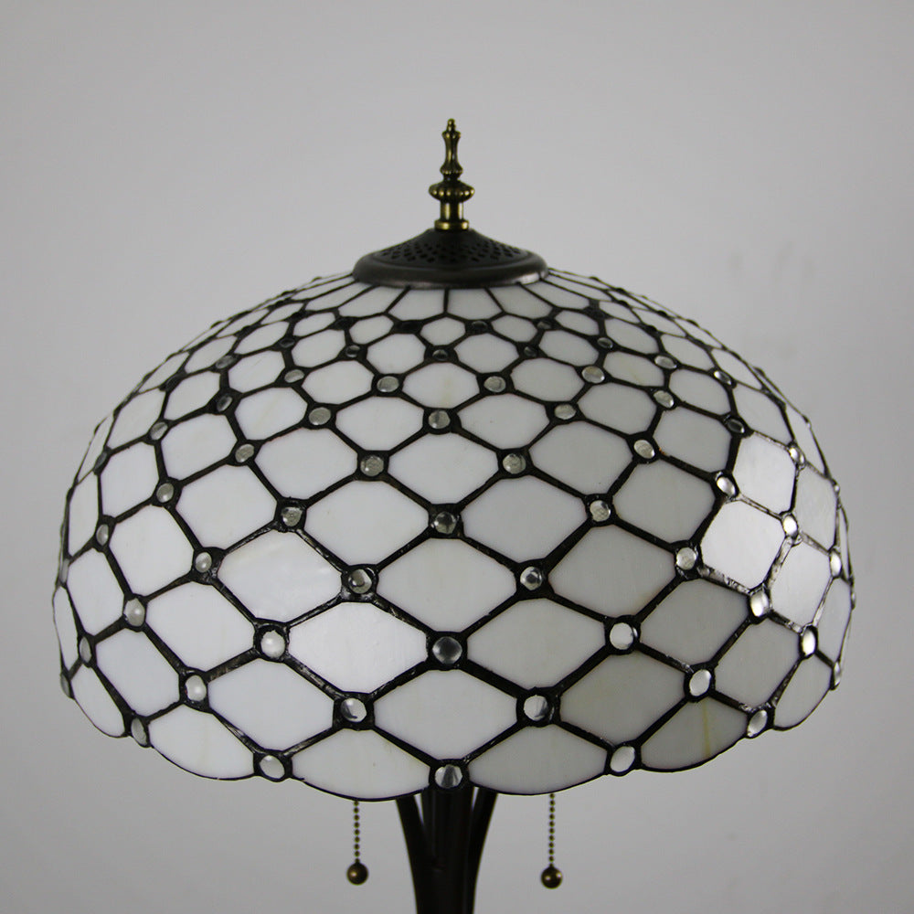 Mediterranean Dragonfly Stained Glass 2-Light Floor Lamp