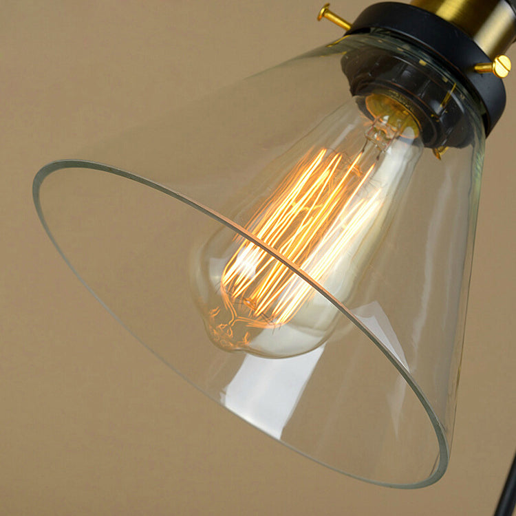 Iron Glass Conic Bell Table Lamp