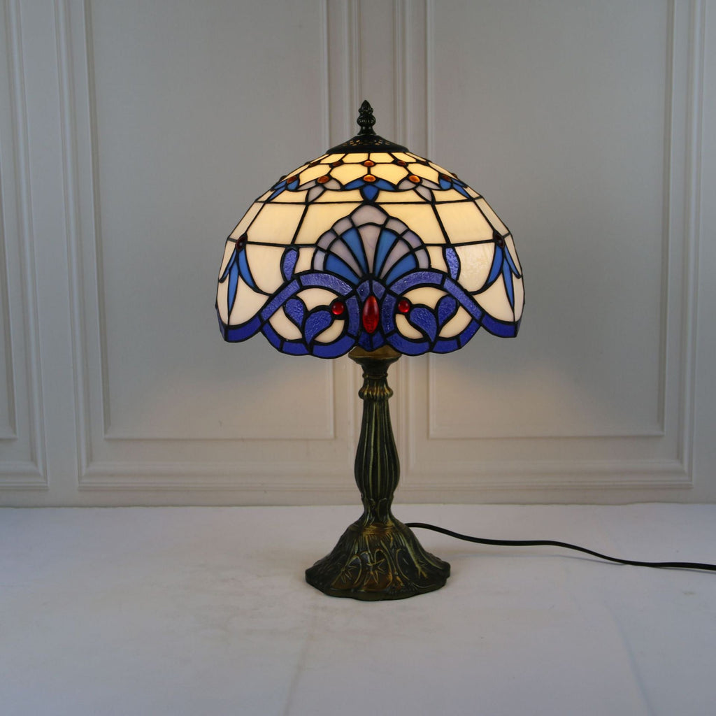 Stained Glass Dome Lotus Table Lamp