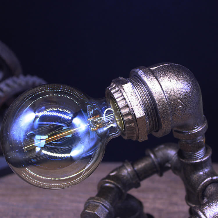 Iron Plumbing Sitting Robot Table Lamp