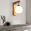 Wooden Arm Glass Globe Wall Lamp