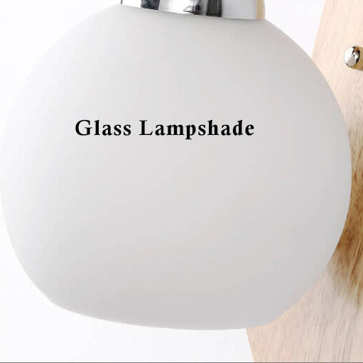Wooden Arm Glass Globe Wall Lamp