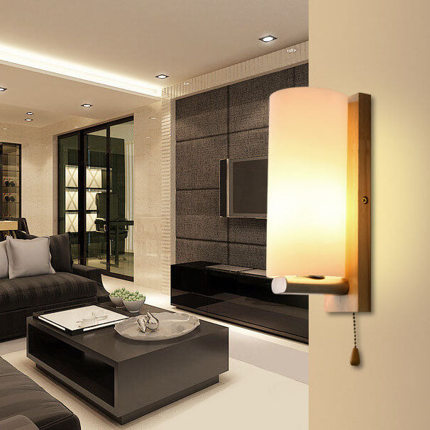 Glass Cylindrical Shape Wall Lamp