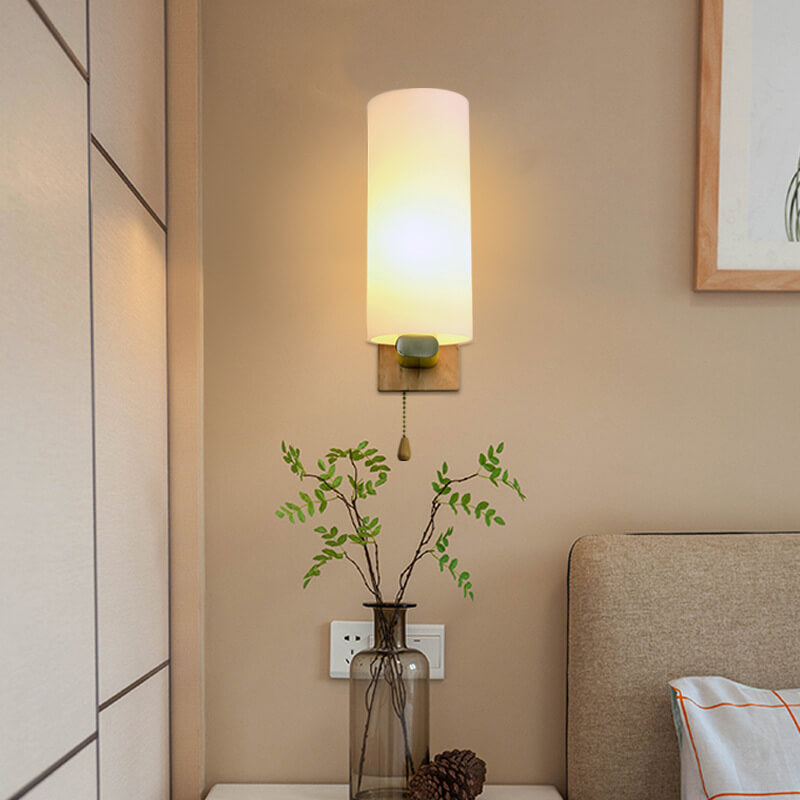 Glass Cylindrical Shape Wall Lamp