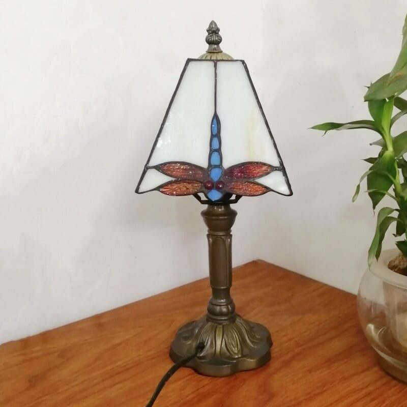 Square Stained Glass Iron Table Lamp