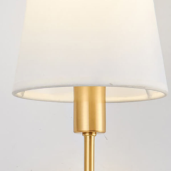 Brass Fabric Glass Straight Wall Lamp