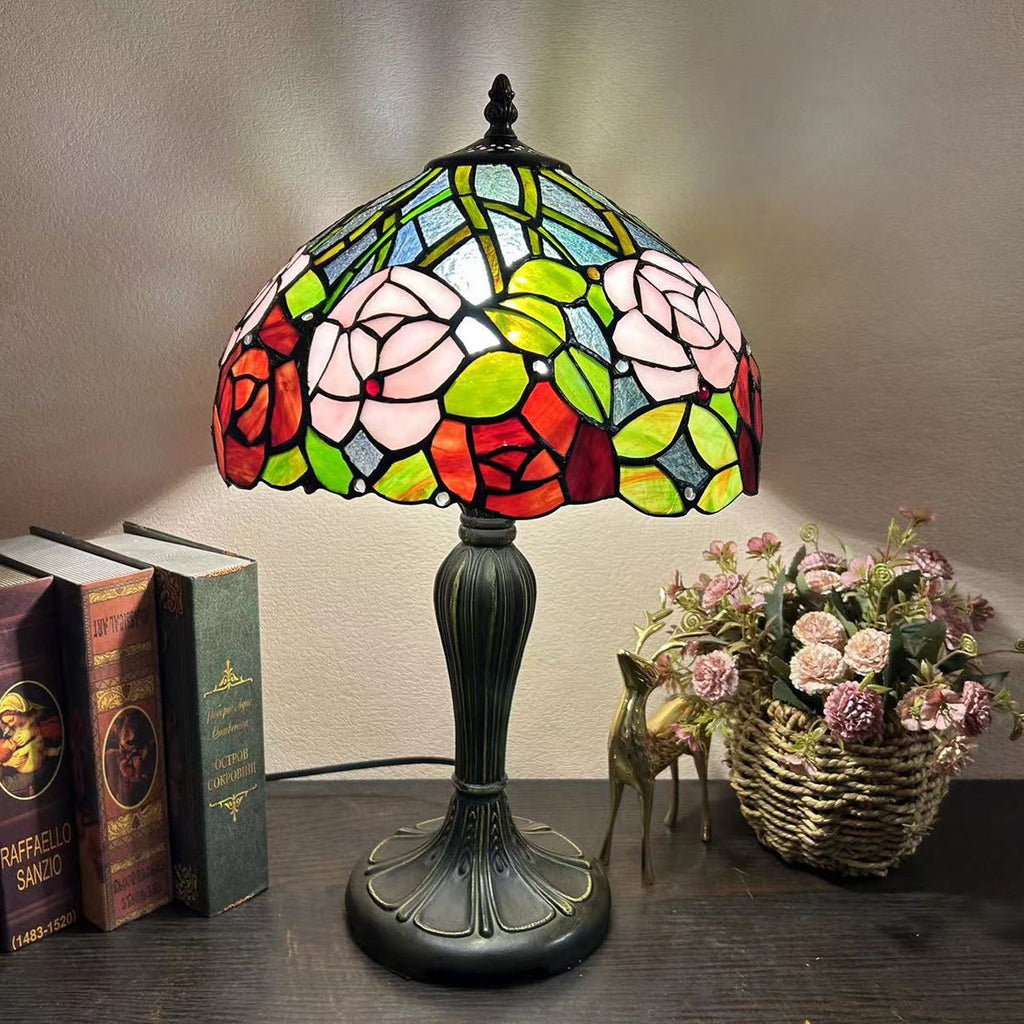 Metal Glass Dome Grape Table Lamp