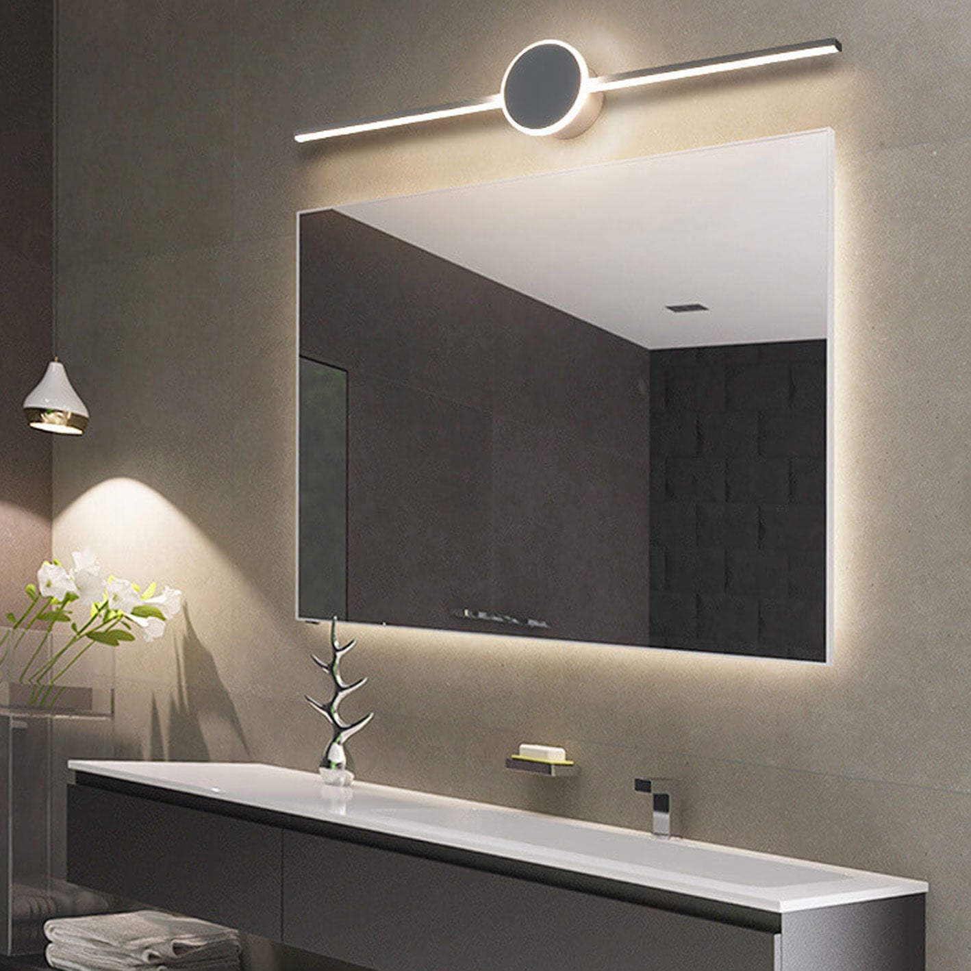 Long Disc Vanity Wall Lamp
