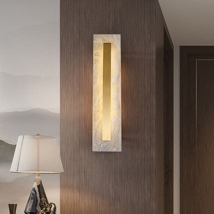 Brass Marble Oval Square Wall Lamp