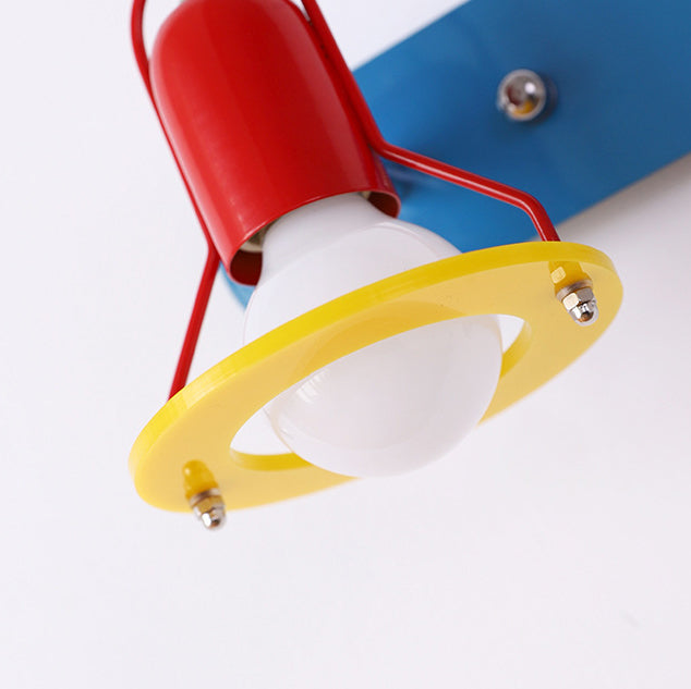 Childlike Colorful Geometric Iron 2-Light Wall Lamp