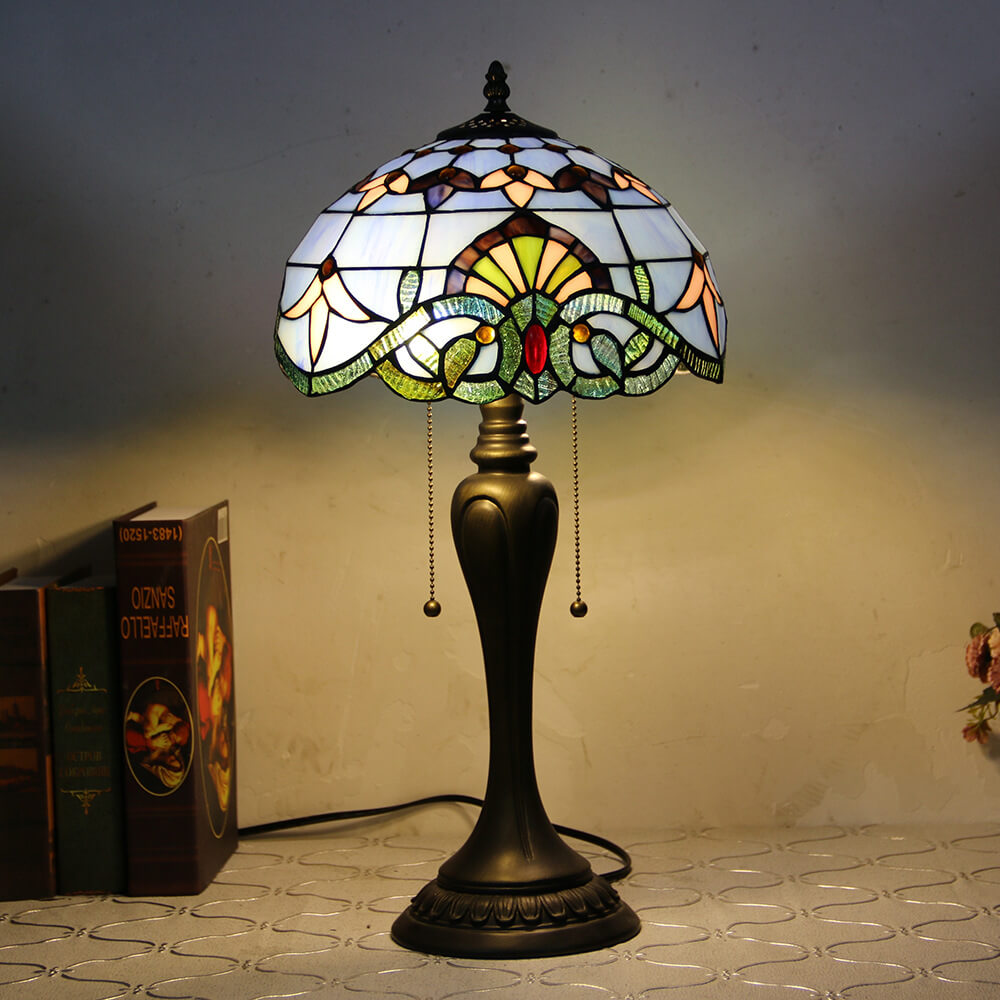 Baroque Stained Glass Dome Table Lamp