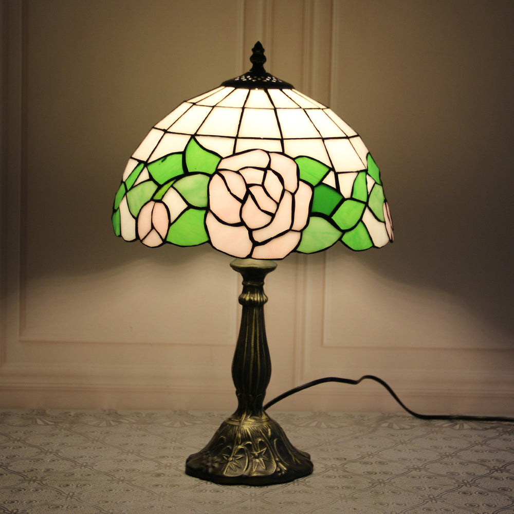 Stained Glass Dome Lotus Table Lamp