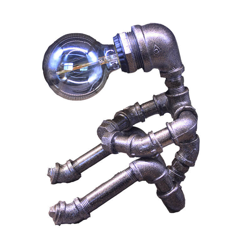 Iron Plumbing Sitting Robot Table Lamp