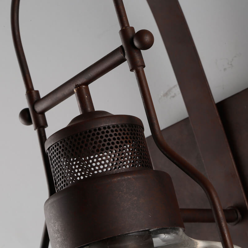 Iron Glass Jar Wall Lamp