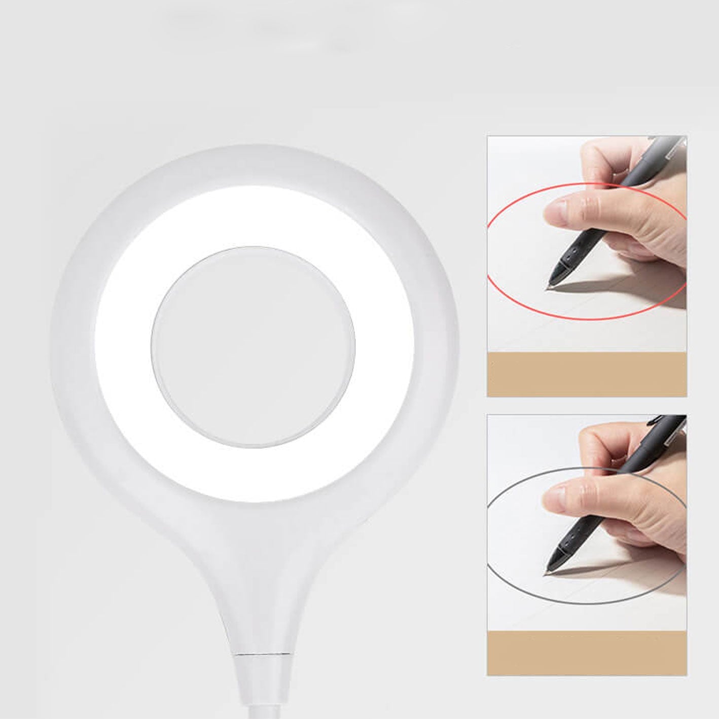 Foldable Round Rechargeable Clips Table Lamp