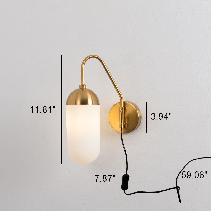 Glass Column Swing Arm Wall Lamp