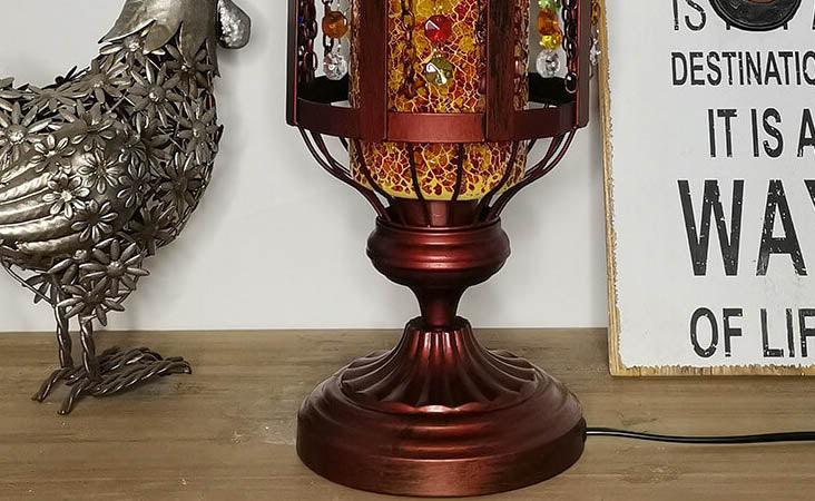 Turkish Stained Glass Lantern Table Lamp