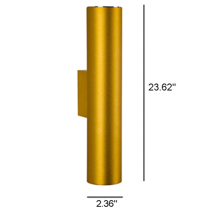 Aluminum Cylindrical 2-Light Wall Lamp