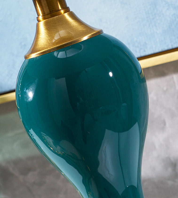 Fabric Waterdrop Ceramic Table Lamp