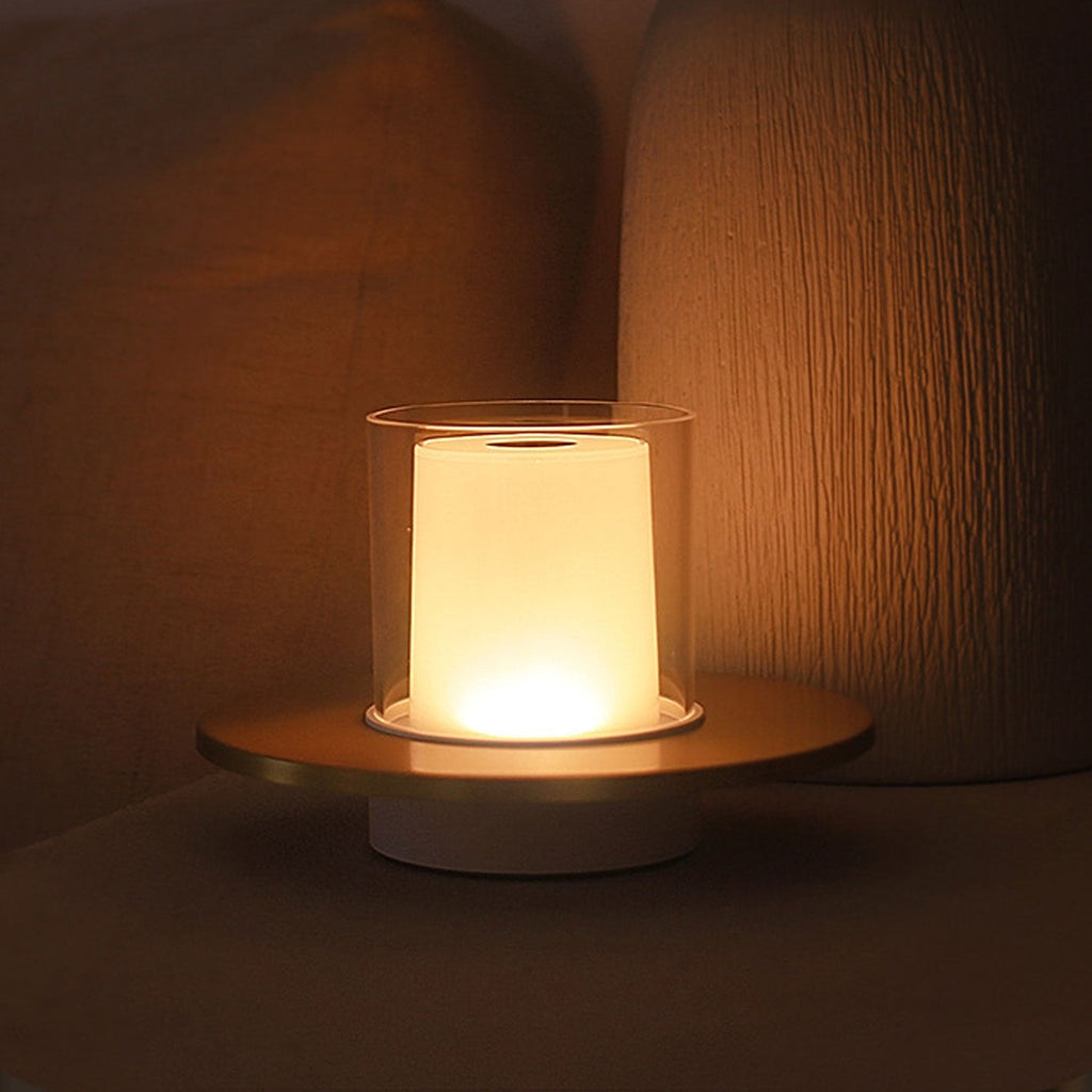 Cylindrical Candlestick Night Table Lamp