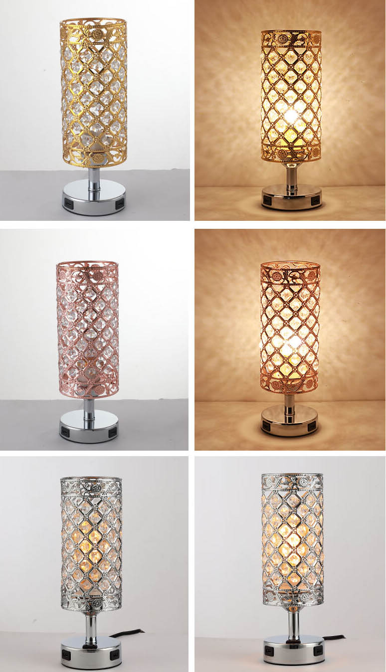 Iron Cylinder Touch Charging Table Lamp
