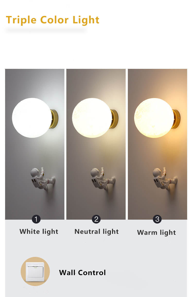 Moon Astronaut Wall Lamp