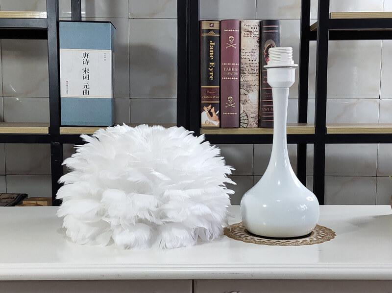 Feather Globe Teardrop Table Lamp