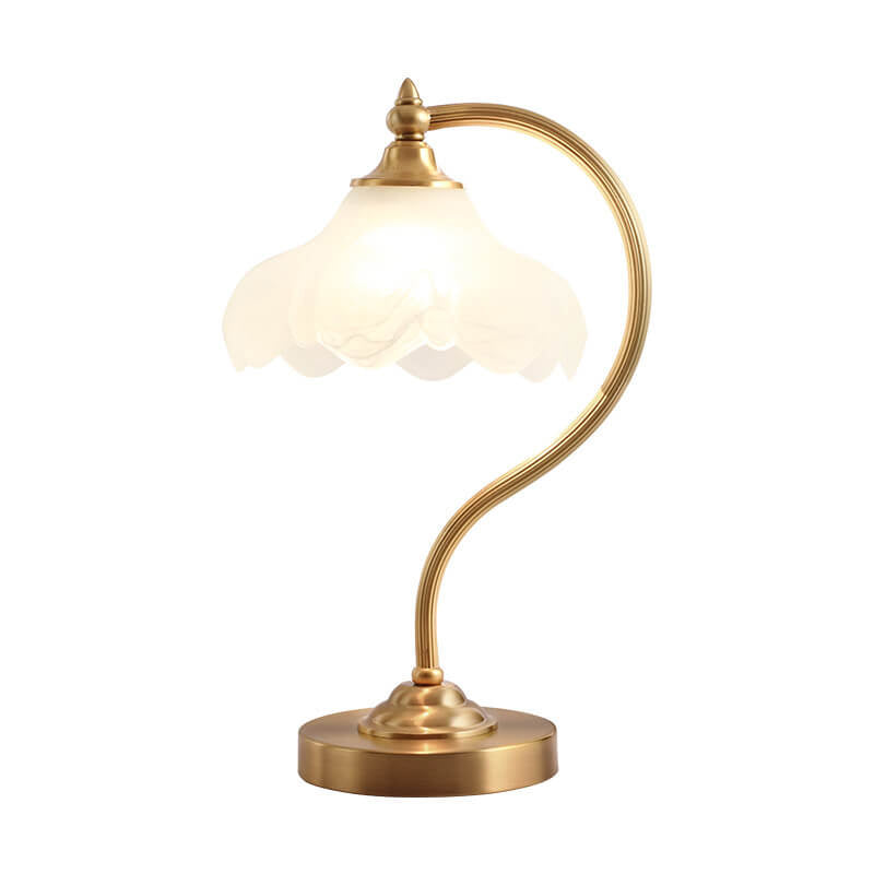 Brass Glass Petal Table Lamp