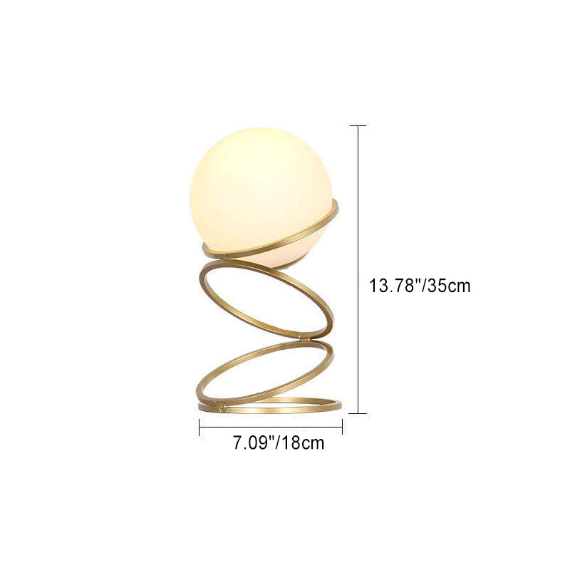 Spiral Circle Glass Ball Table Lamp