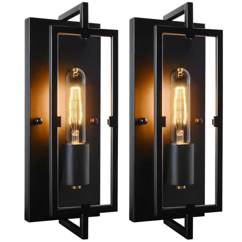 Wrought Iron Square Wall Lamp
