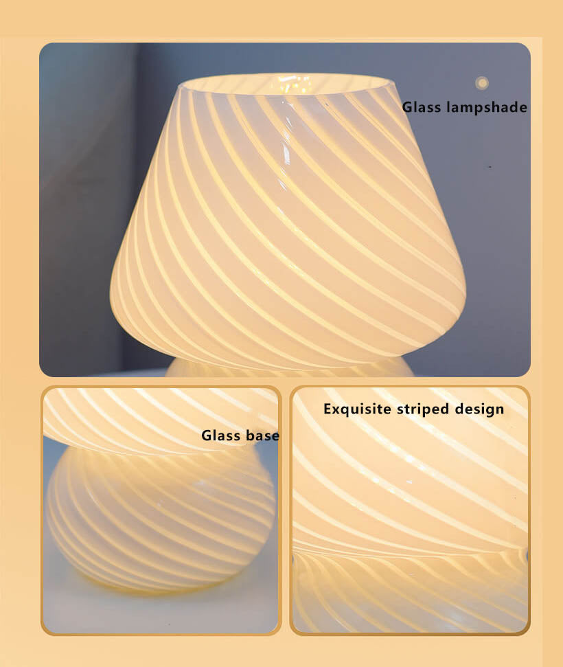 Glass Mushroom Night Table Lamp