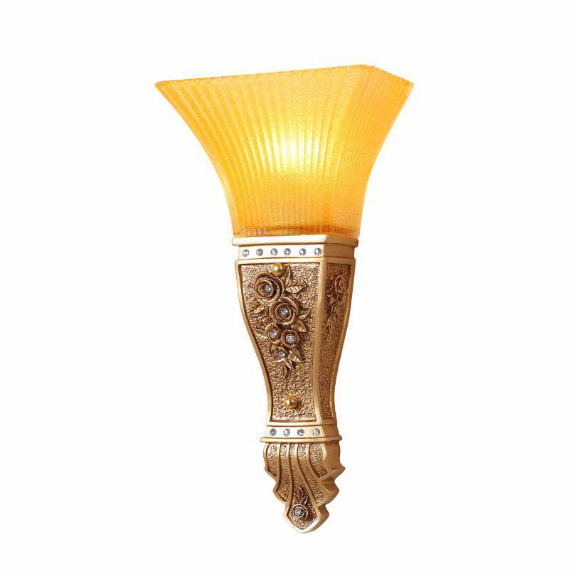 Glass Carving Resin Flared Wall Lamp