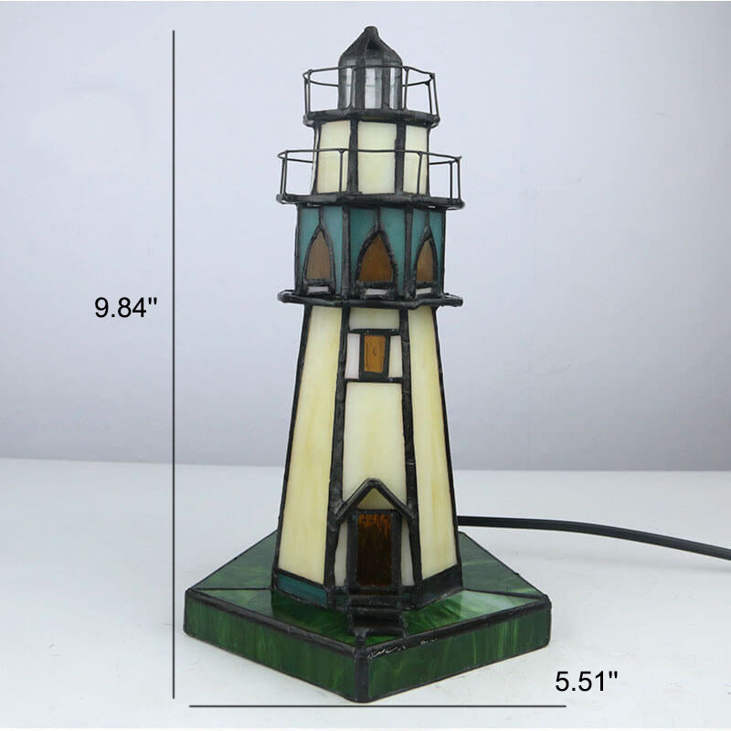 Tower Stained Glass Table Lamp