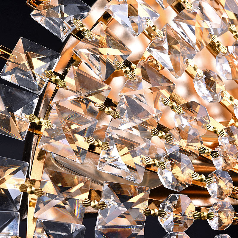 Crystal Fan Shape 3-Light Wall Lamp