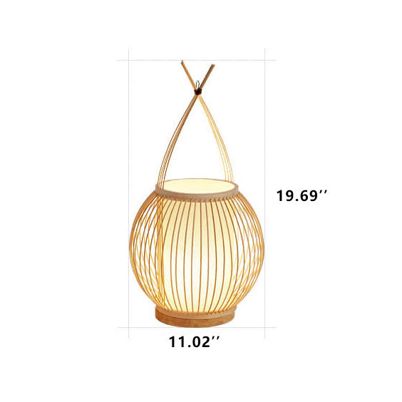 Bamboo Weaving Globe Table Lamp