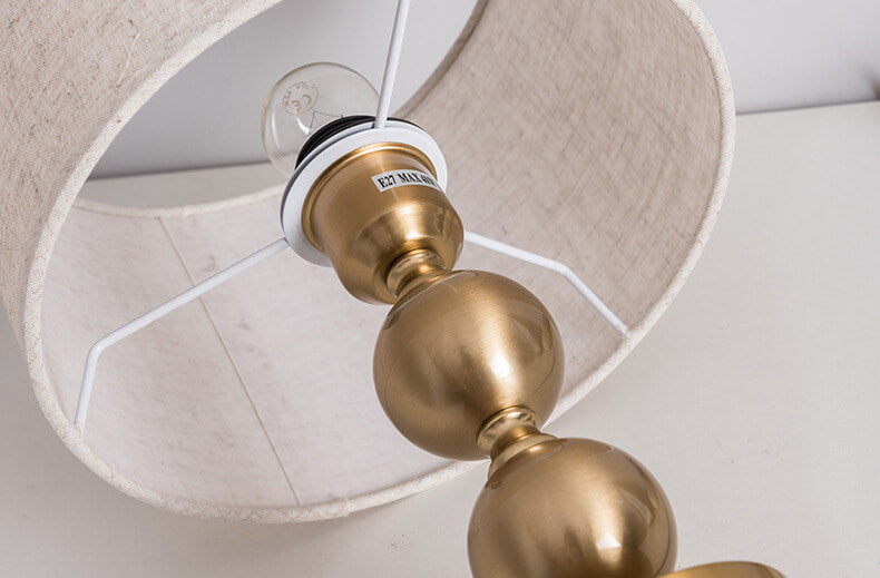 Fabric Metal Ball Table Lamp