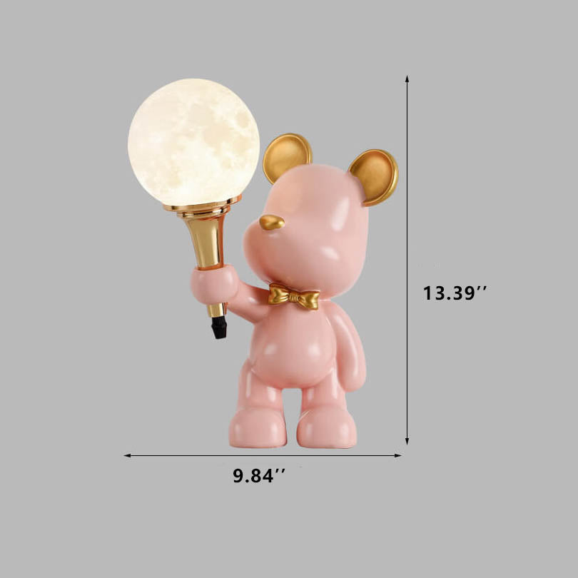 Cartoon Bear Resin Night Table Lamp