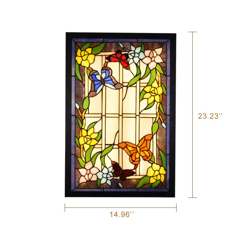 Stained Glass Rectangular Decorative Wall Lamp