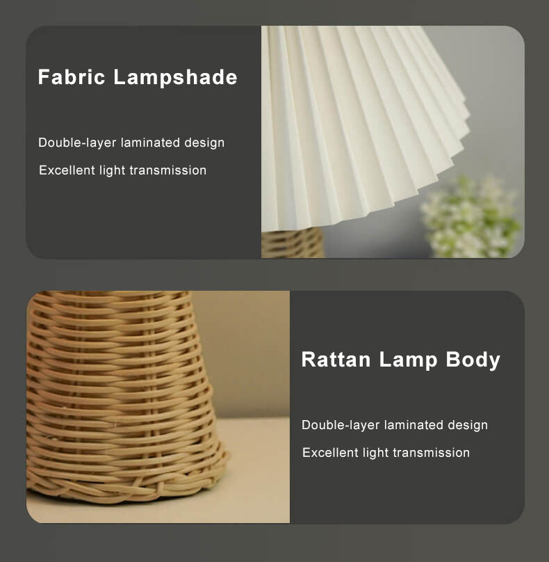 Pleated Fabric Tapered Table Lamp