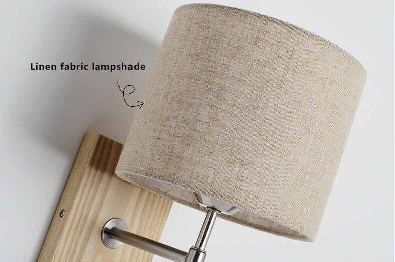 Fabric Wooden Wall Lamp