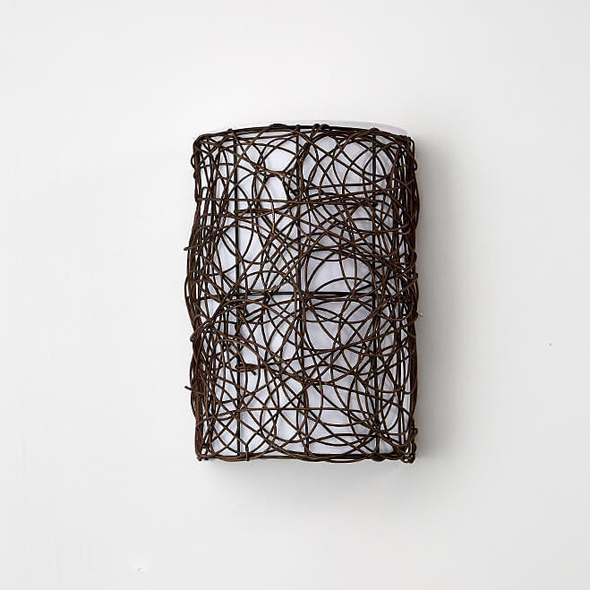 Rattan Weaving Half-Cylinder Wall Lamp