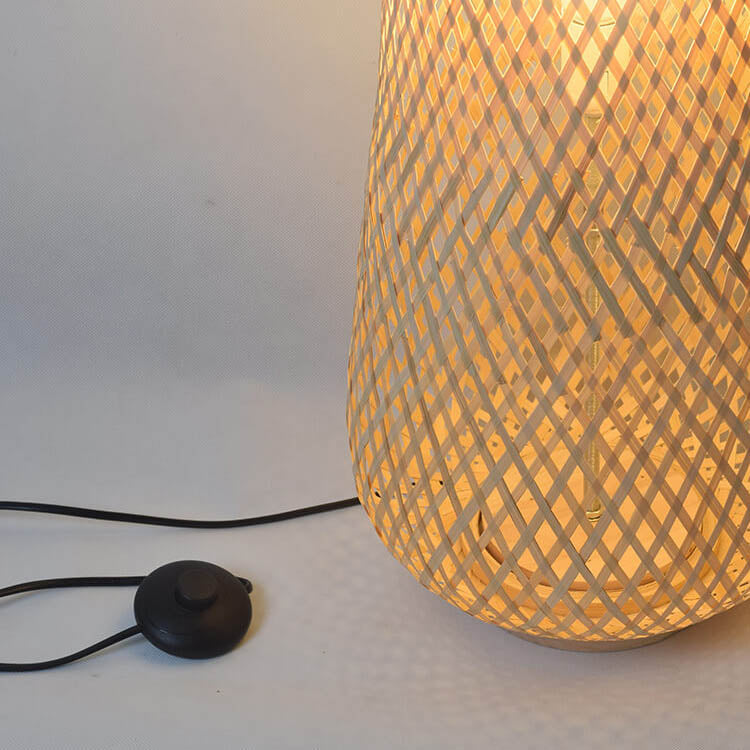 Modern Bamboo Weaving Column Floor Lamp